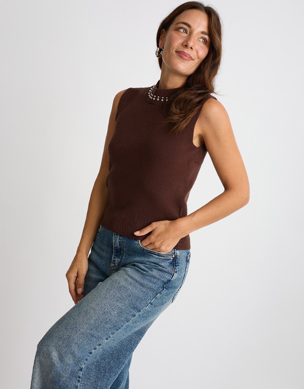 Gilet Maglia Borchie