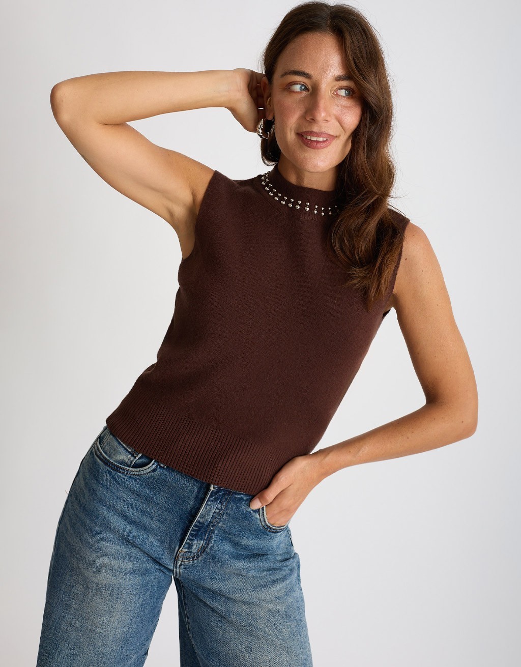 Gilet Maglia Borchie