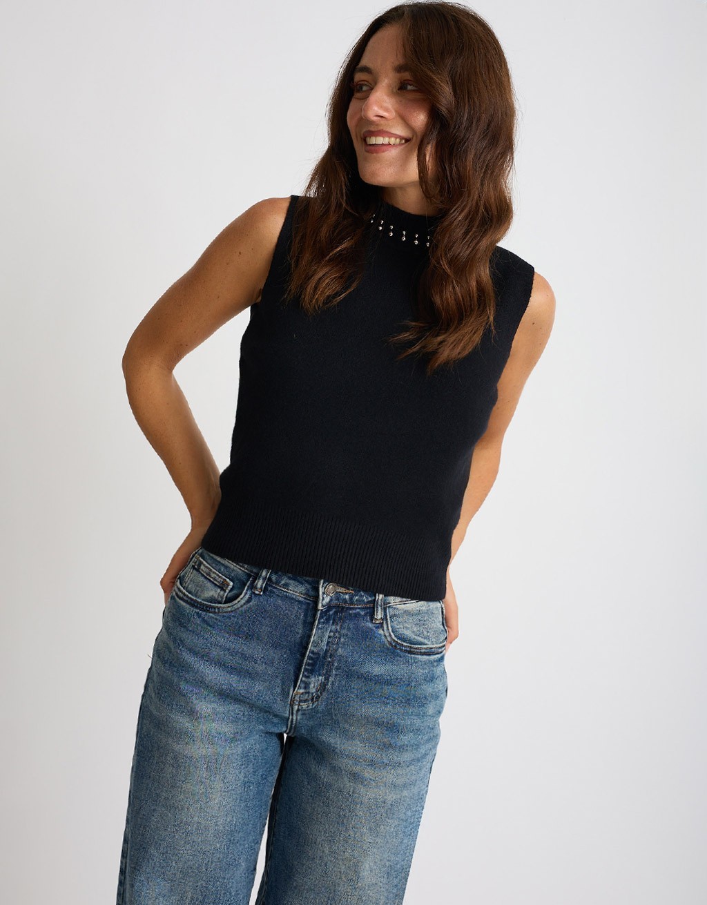 Gilet Maglia Borchie