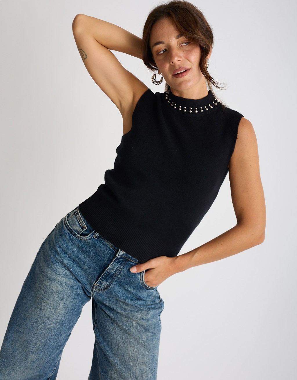 Gilet Maglia Borchie
