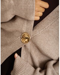 Cardigan Bottone Gioiello Manica Palloncino