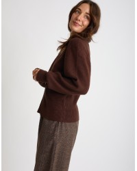 Cardigan Bottone Gioiello Manica Palloncino