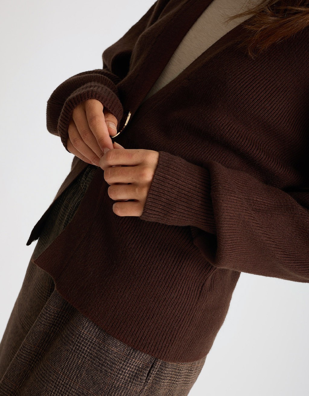 Cardigan Bottone Gioiello Manica Palloncino