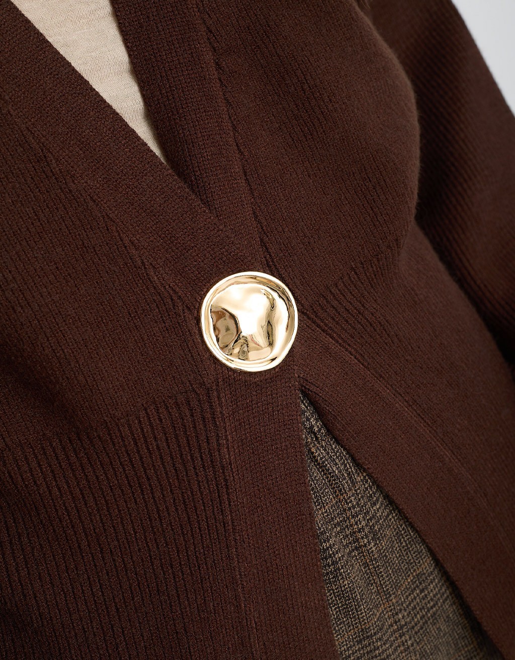 Cardigan Bottone Gioiello Manica Palloncino