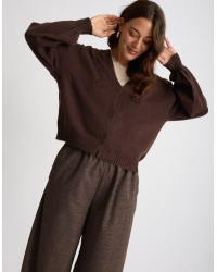 Cardigan Ricami Manica Palloncino