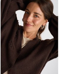 Cardigan Ricami Manica Palloncino