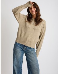 Maglione Ricamo Manica Palloncino