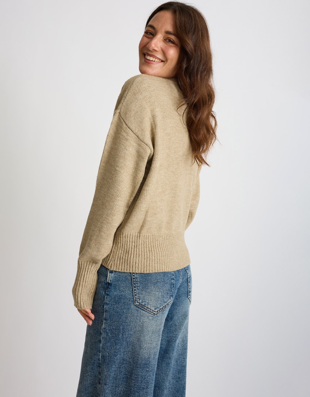 Maglione Ricamo Manica Palloncino