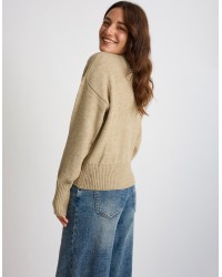 Maglione Ricamo Manica Palloncino