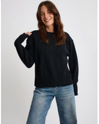 Maglione Ricamo Manica Palloncino