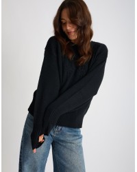 Maglione Ricamo Manica Palloncino