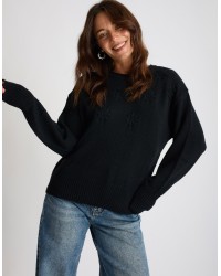 Maglione Ricamo Manica Palloncino