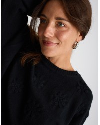 Maglione Ricamo Manica Palloncino