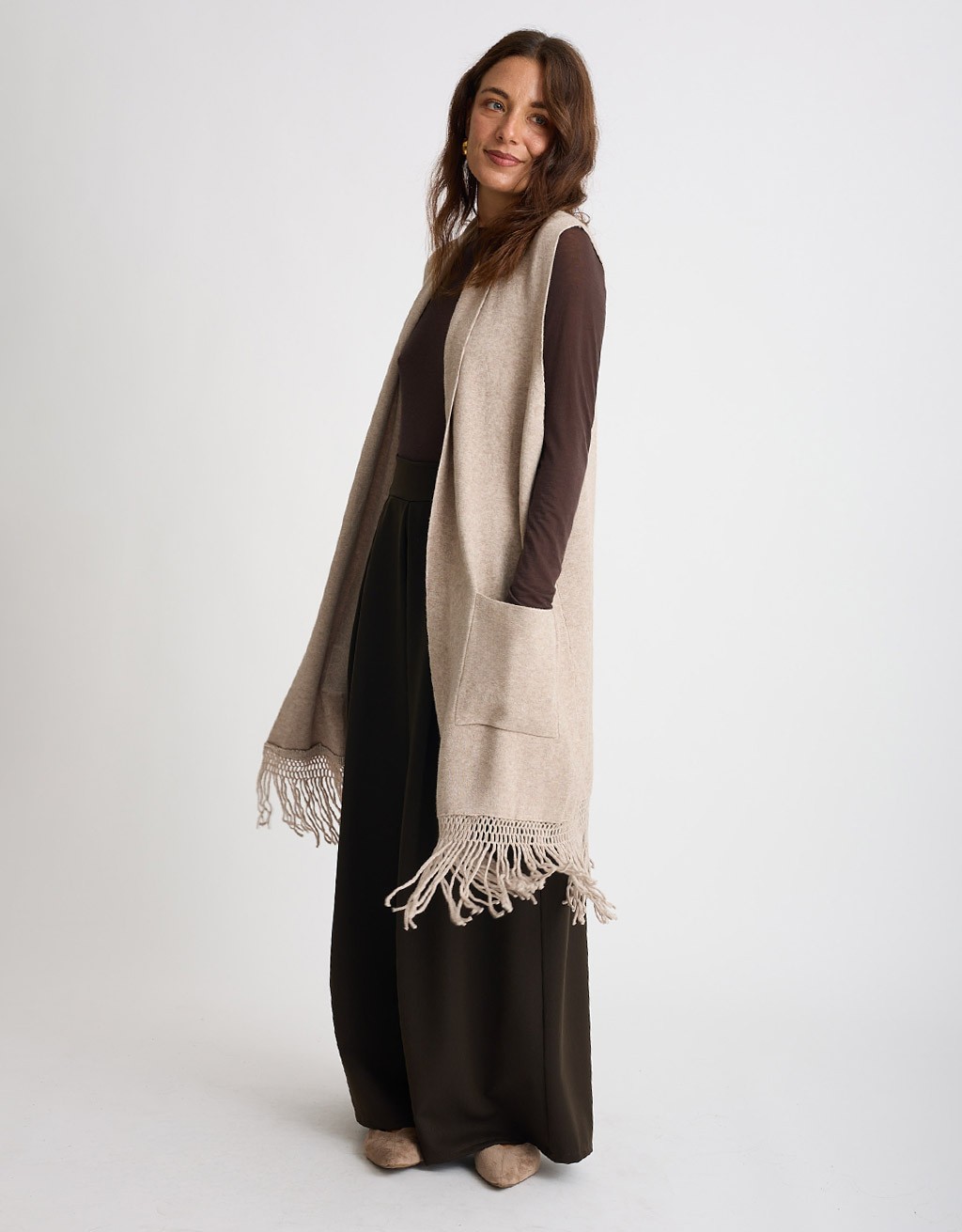 Cardigan Smanicato Frange
