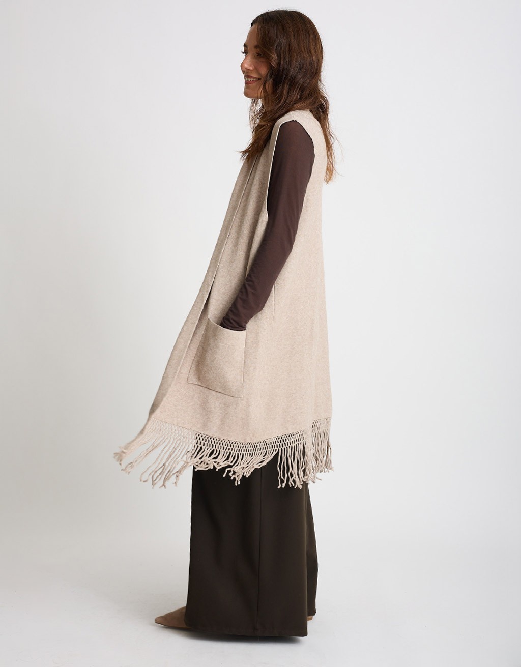Cardigan Smanicato Frange