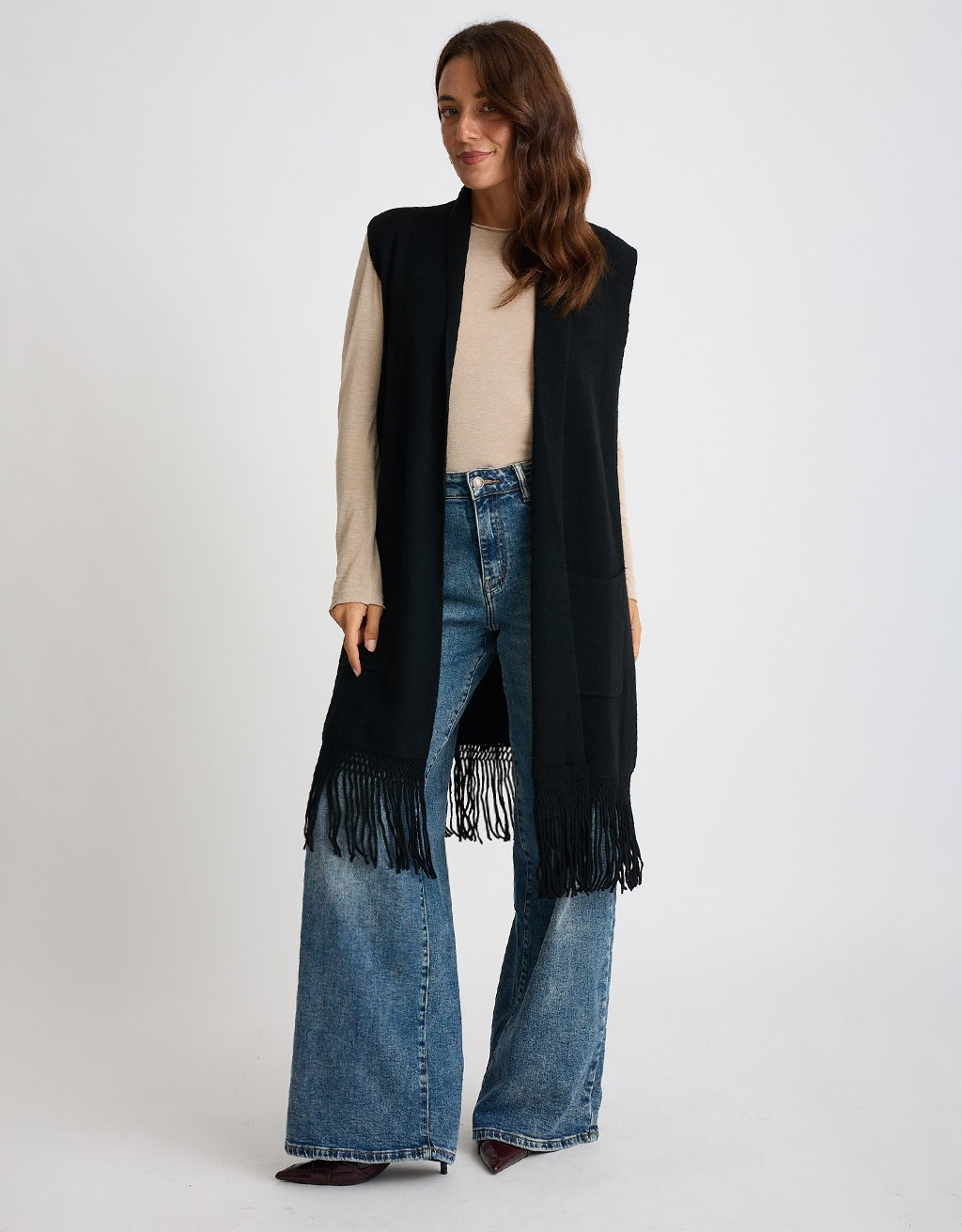 Cardigan Smanicato Frange