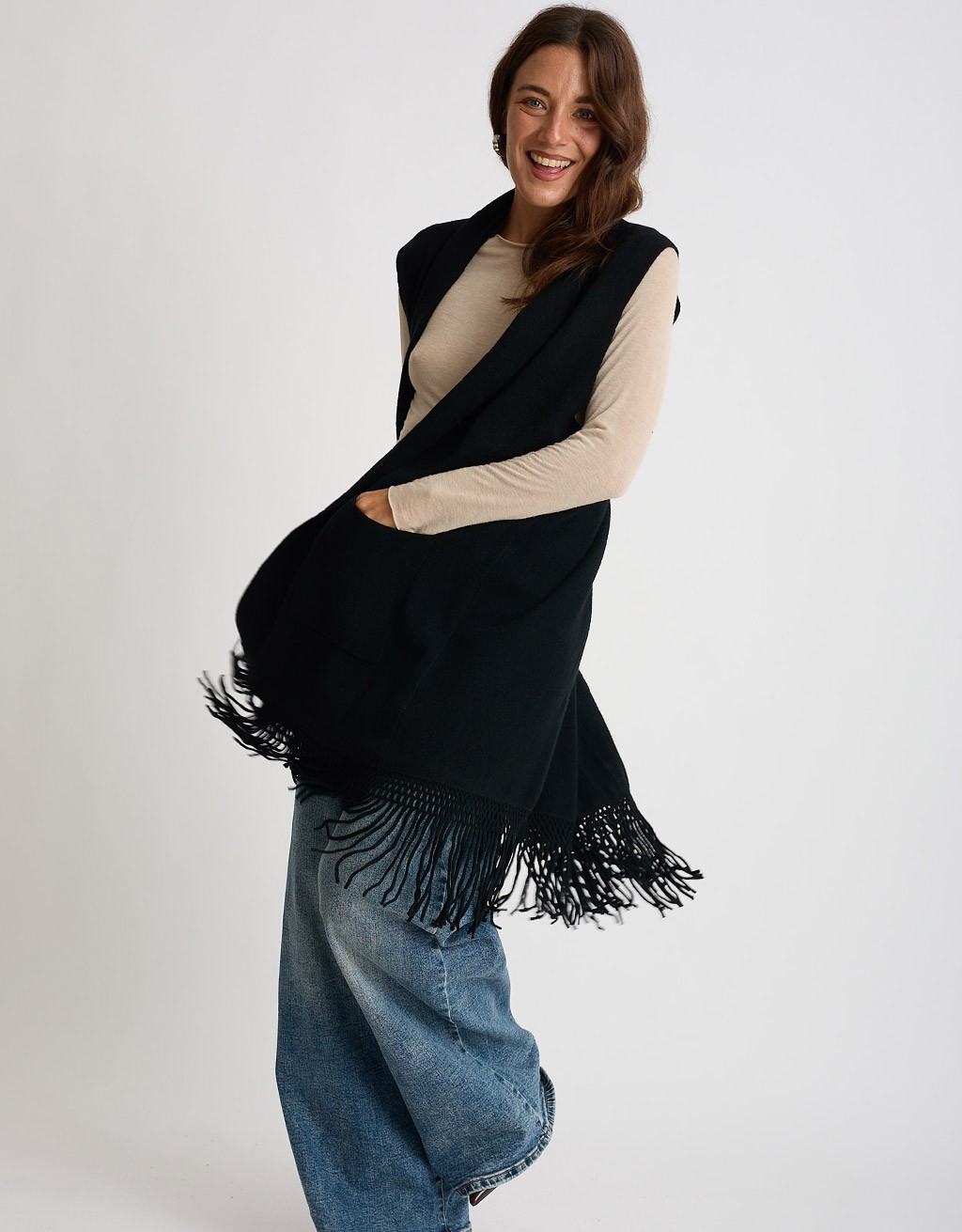Cardigan Smanicato Frange