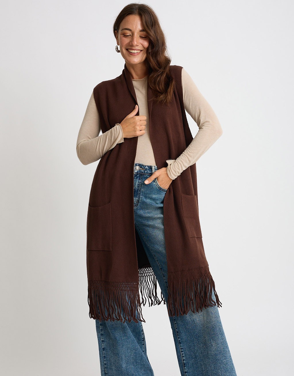 Cardigan Smanicato Frange
