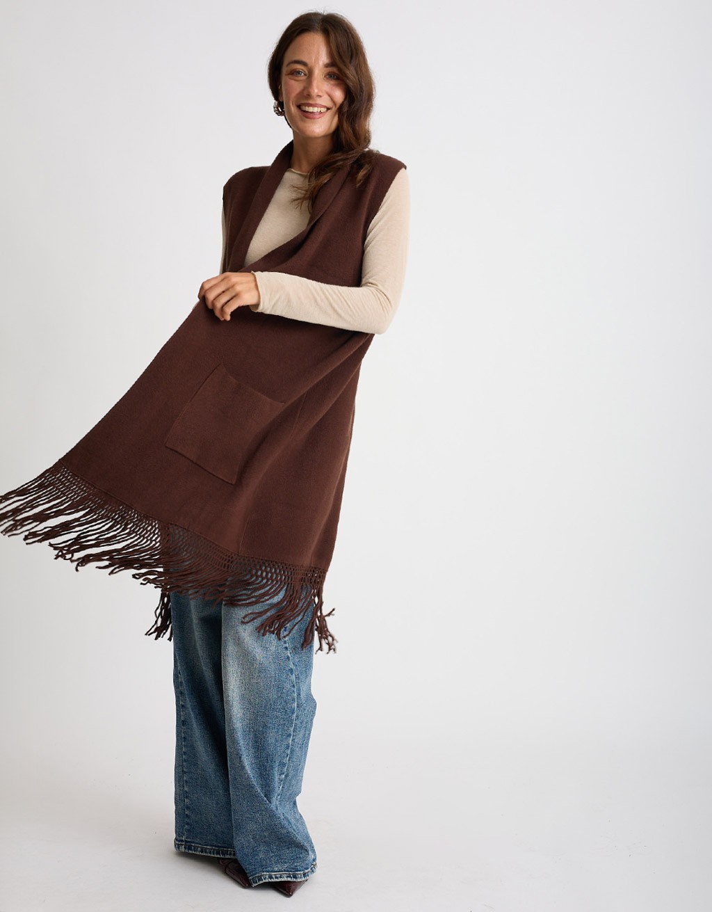 Cardigan Smanicato Frange
