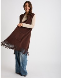 Cardigan Smanicato Frange
