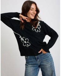Maglione Ricami Contrasto