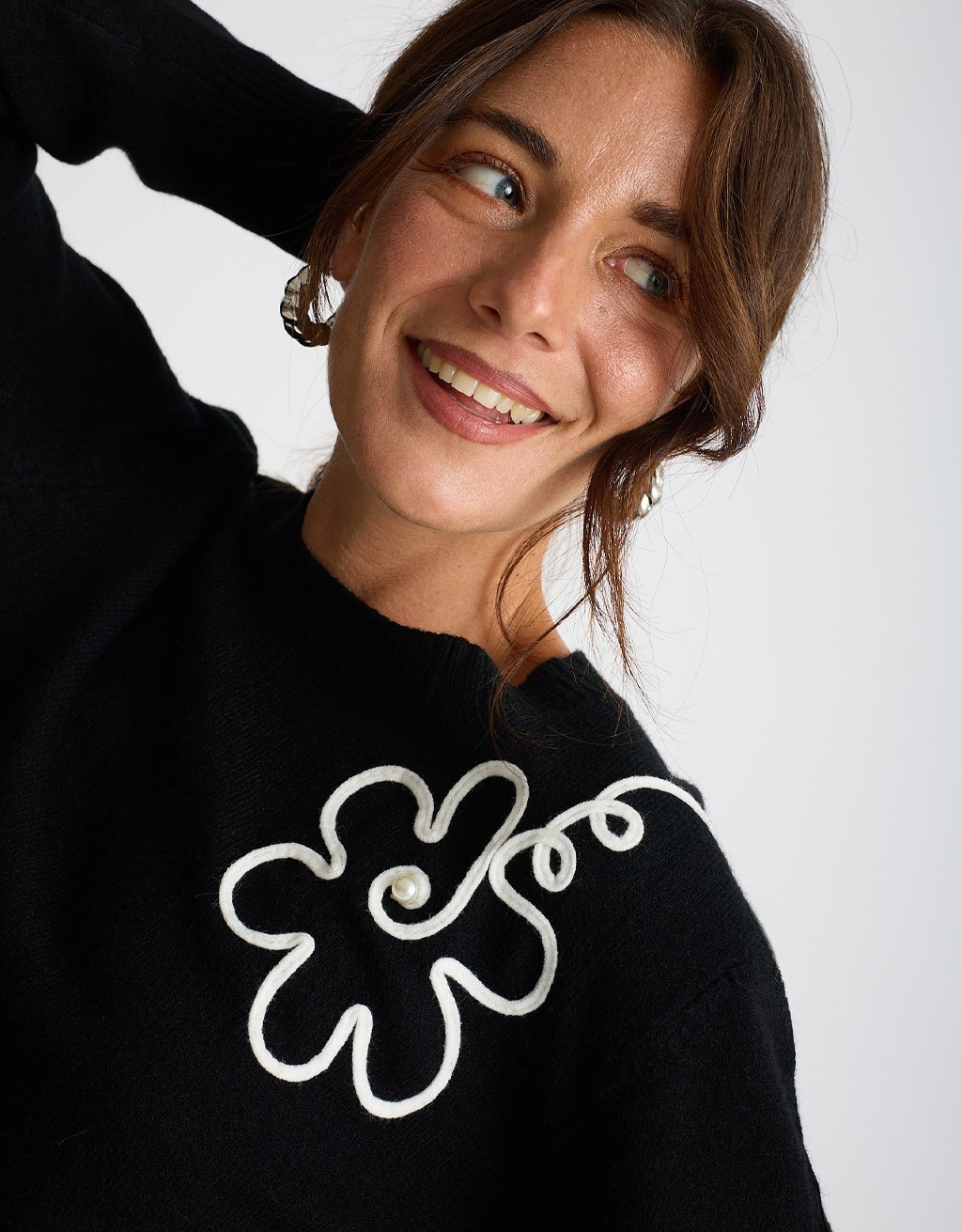 Maglione Ricami Contrasto