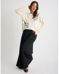 Maglione Ricami Contrasto