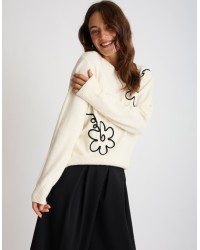 Maglione Ricami Contrasto