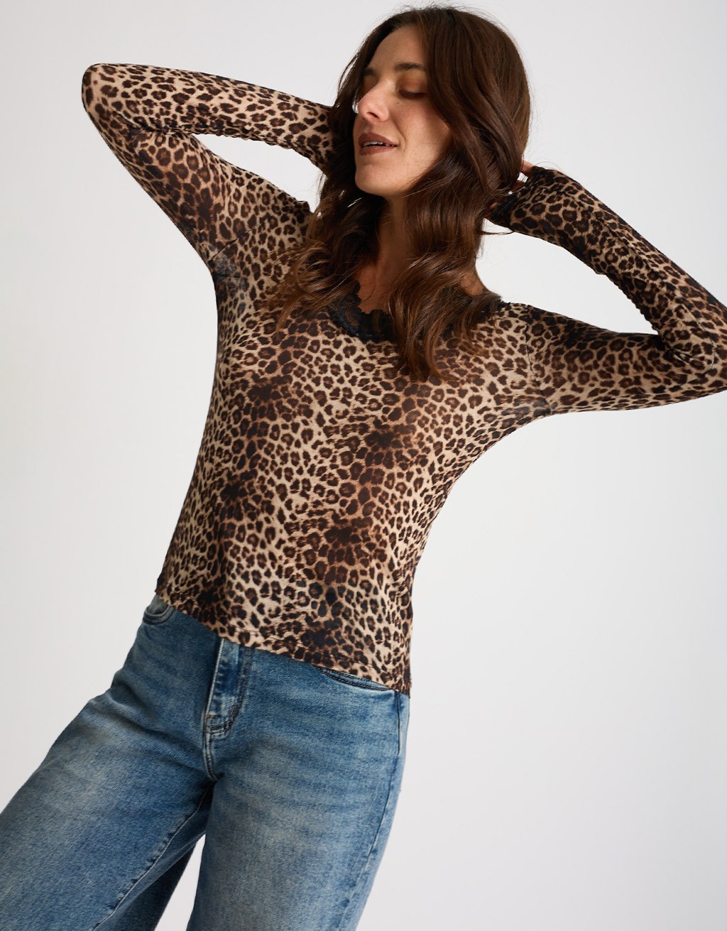 Maglietta Ultralight Cashmere Animalier Pizzo