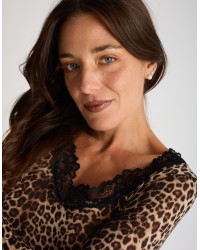 Maglietta Ultralight Cashmere Animalier Pizzo