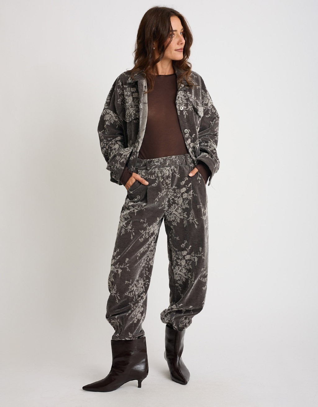 Pantalone Jacquard Floreale