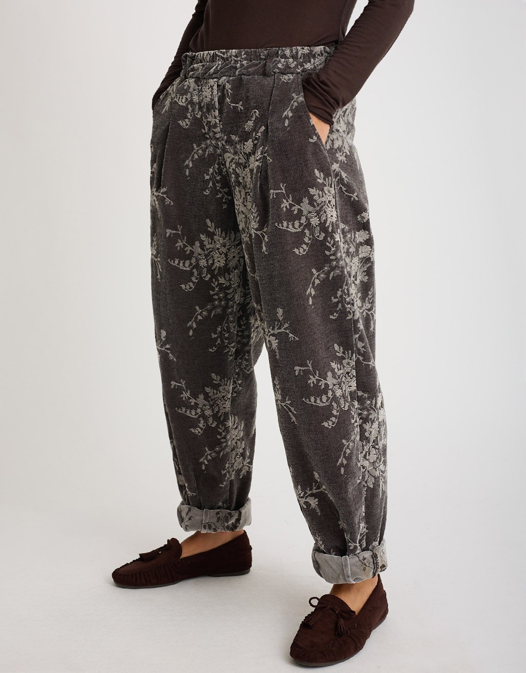 Pantalone Jacquard Floreale