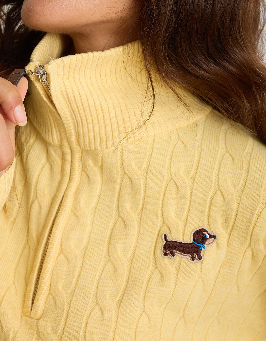 Maglione Treccia Bassotto Zip