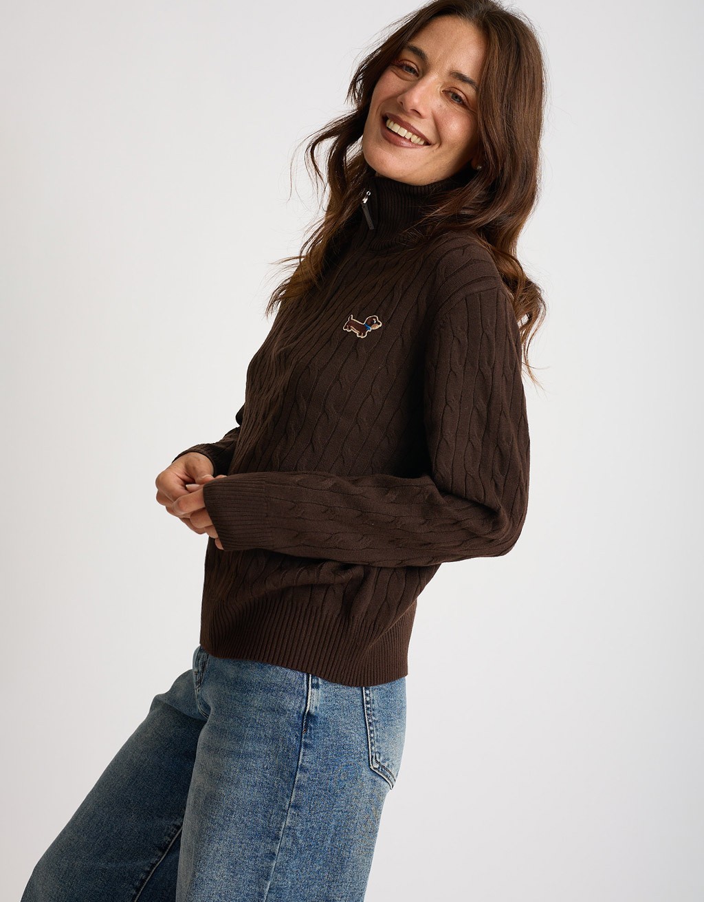 Maglione Treccia Bassotto Zip