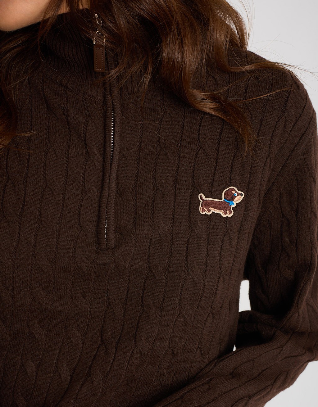 Maglione Treccia Bassotto Zip