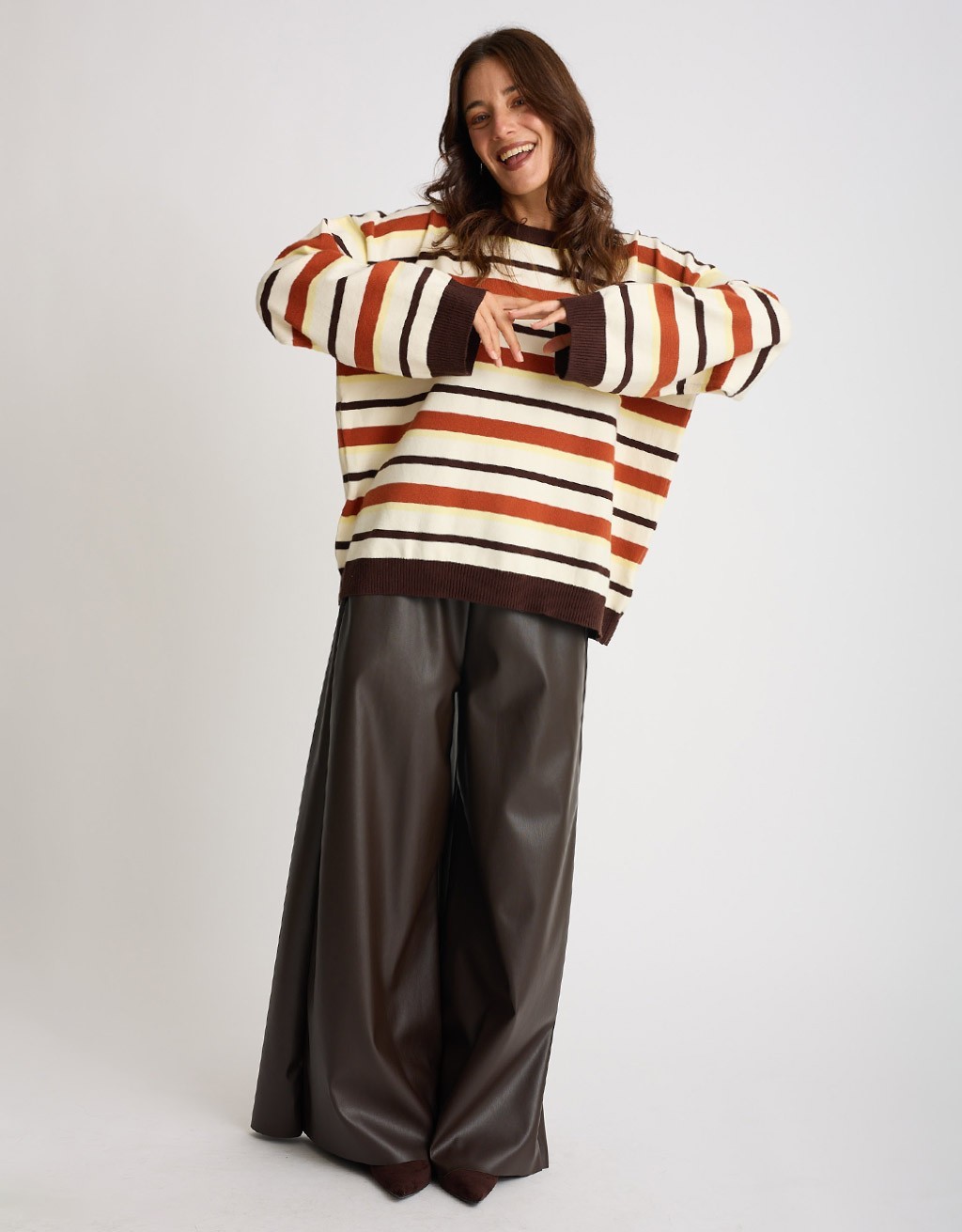 Maglione Over Righe Multicolor