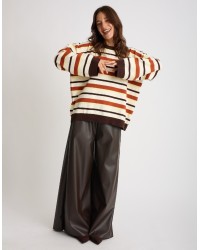 Maglione Over Righe Multicolor