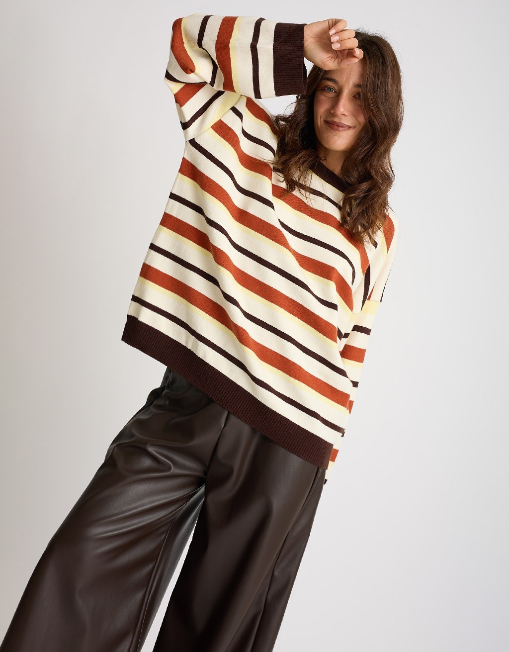 Maglione Over Righe Multicolor
