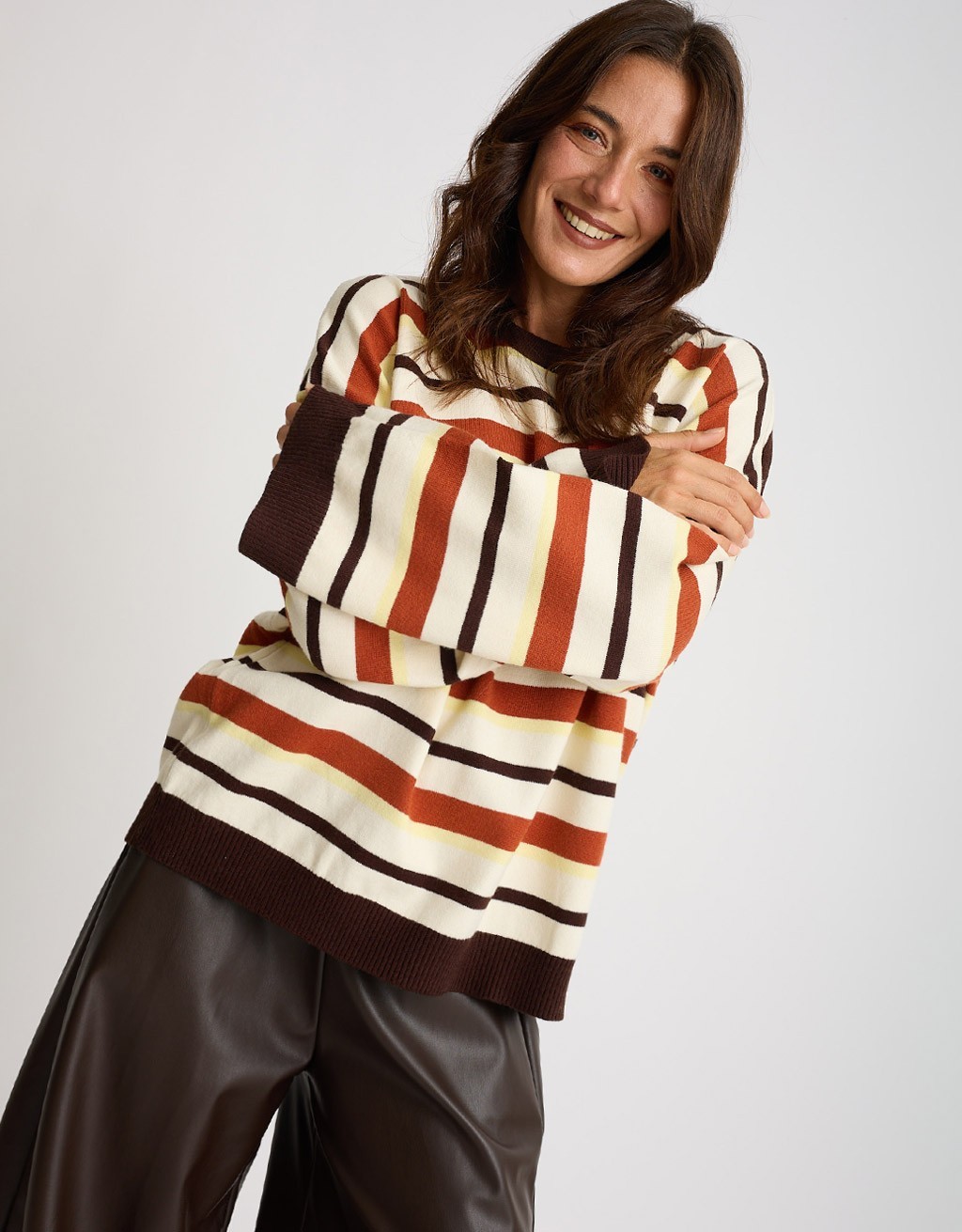 Maglione Over Righe Multicolor