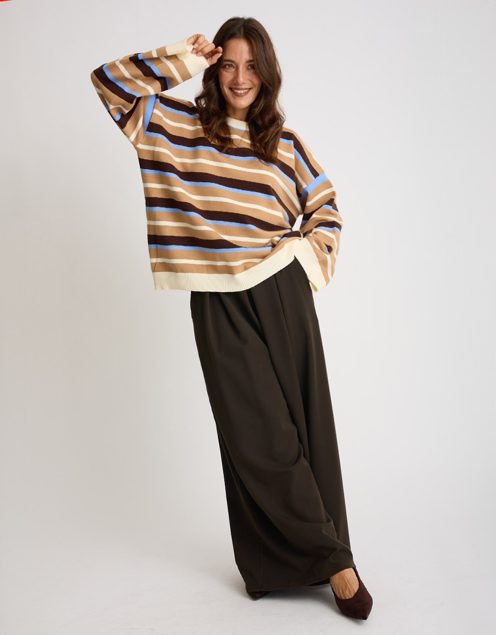 Maglione Over Righe Multicolor