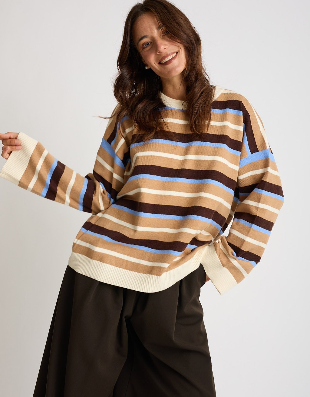 Maglione Over Righe Multicolor