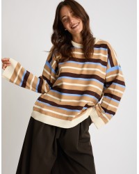 Maglione Over Righe Multicolor