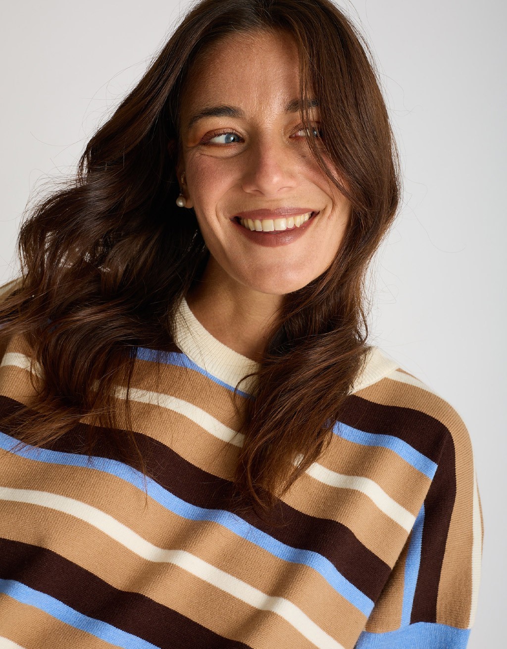 Maglione Over Righe Multicolor