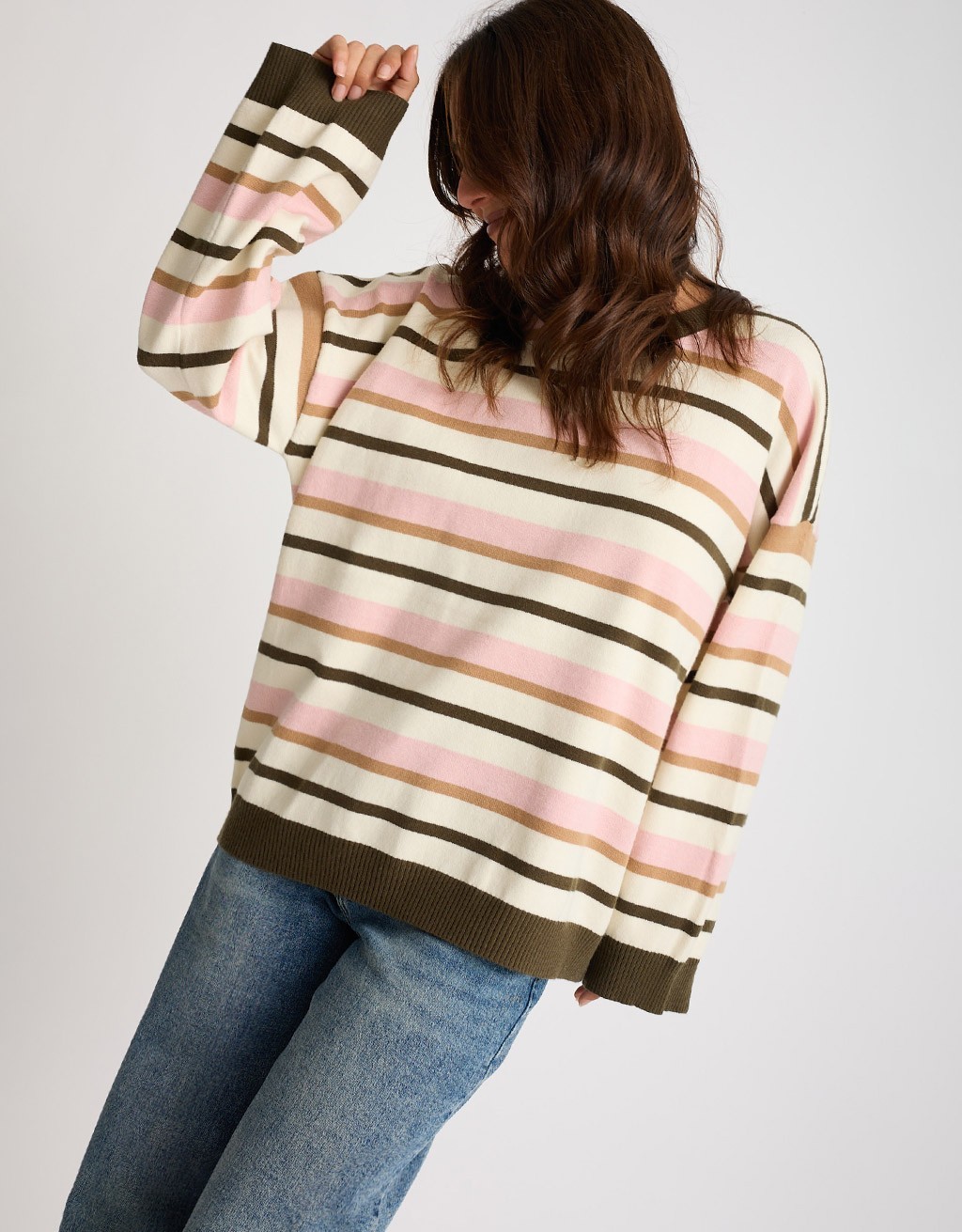 Maglione Over Righe Multicolor