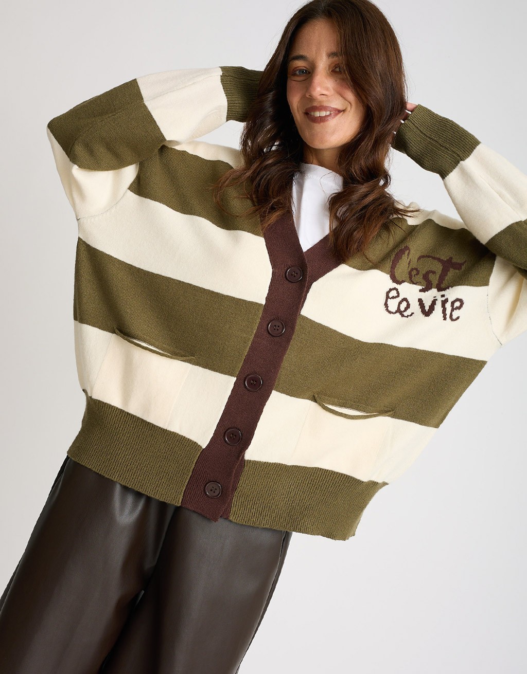 Cardigan Righe C'est La Vie
