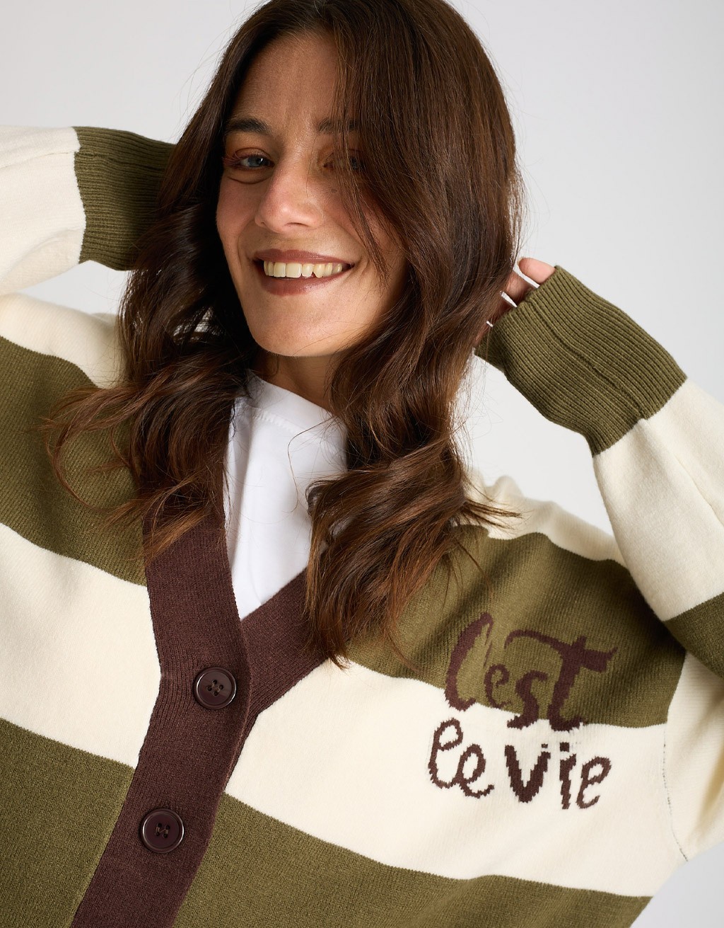 Cardigan Righe C'est La Vie