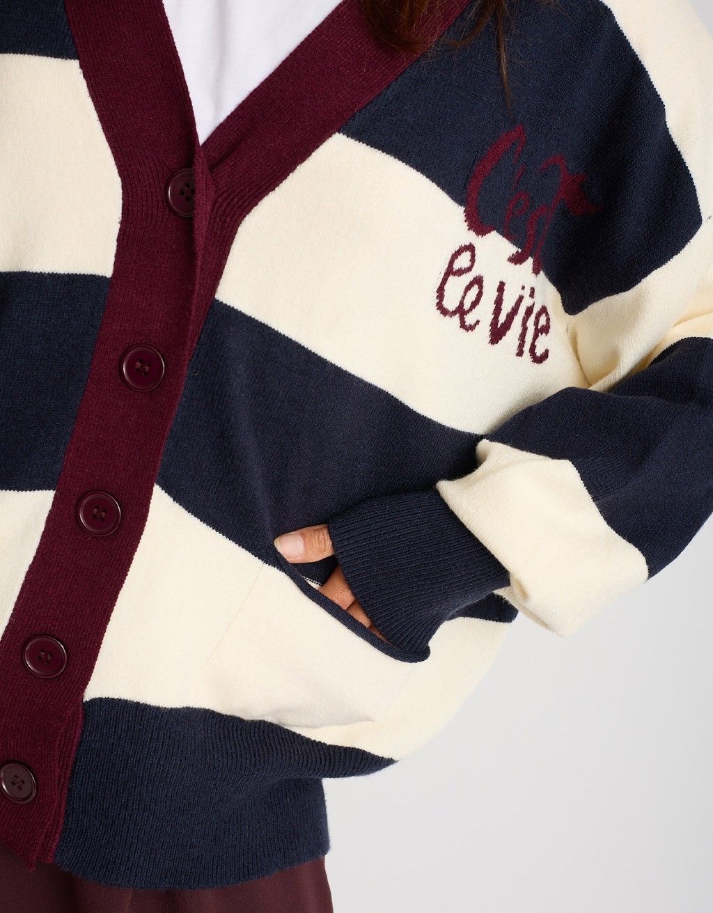 Cardigan Righe C'est La Vie