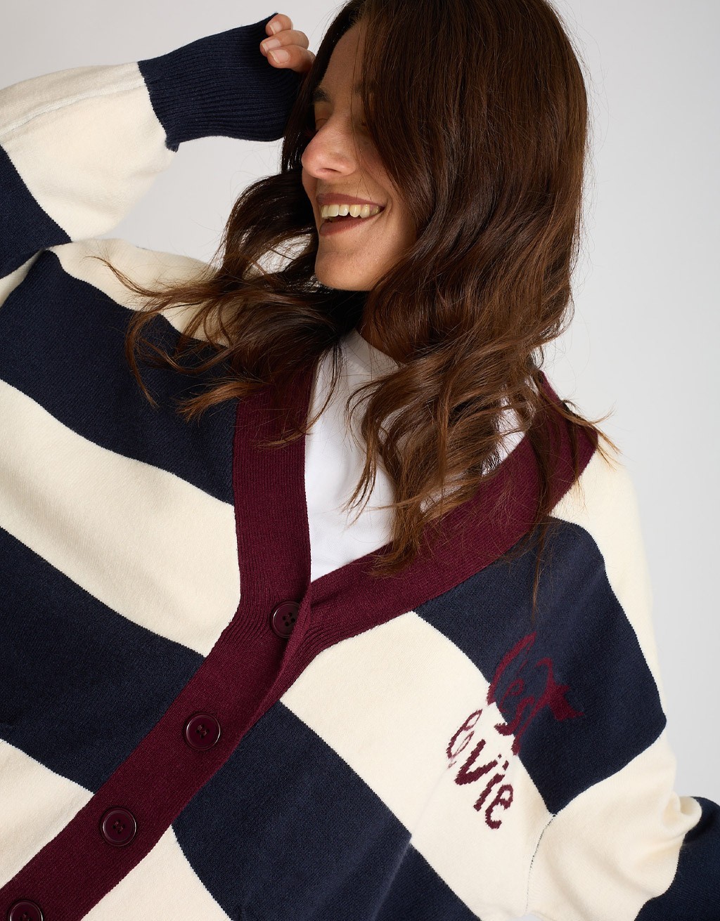 Cardigan Righe C'est La Vie