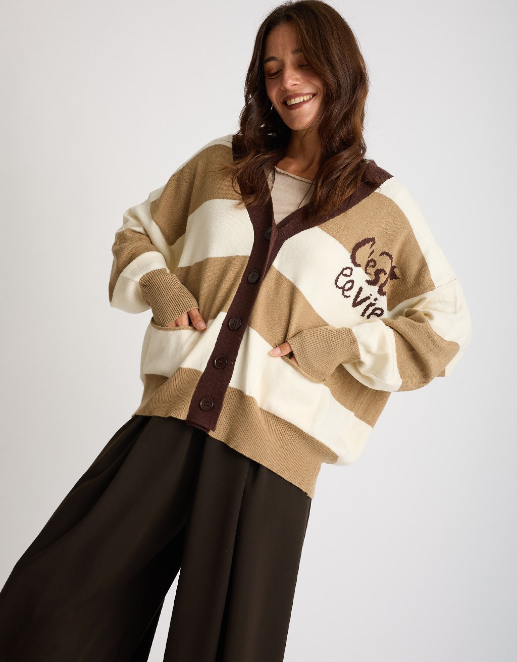 Cardigan Righe C'est La Vie