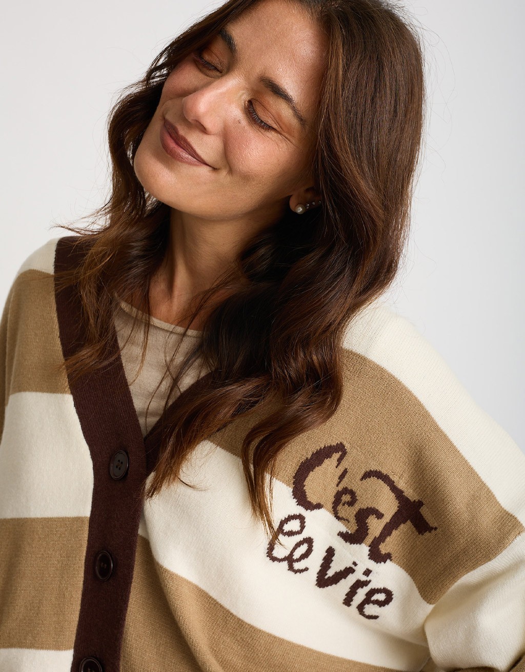 Cardigan Righe C'est La Vie